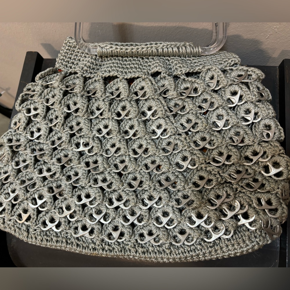 handmade crocheted recycled soda pop can tab purse - Picture 4 of 4